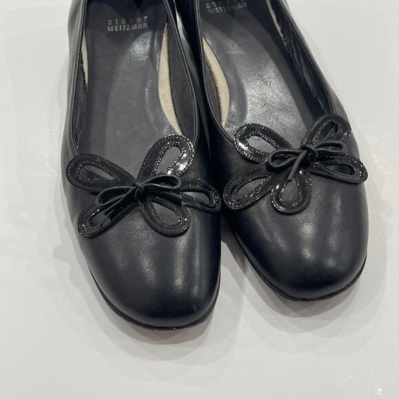 Stuart Weitzman Vintage Black Ballet Flats Cutout Flower Size 9.5 - Picture 4 of 11